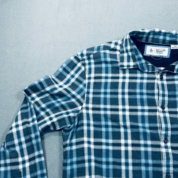 Original Penguin by Musingwear Men's Large‎ Plaid Long Sleeve Button Down Shirt - Picture 6 of 16